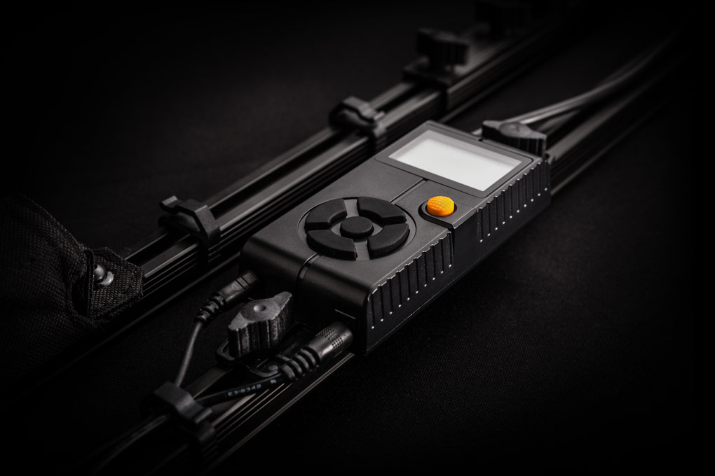 Close-up of the Pixelstick light painting controller and LED rail